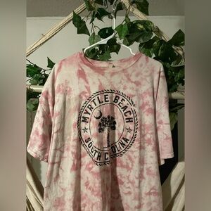 Oversized Pink Tie-Dye Myrtle Beach T-Shirt